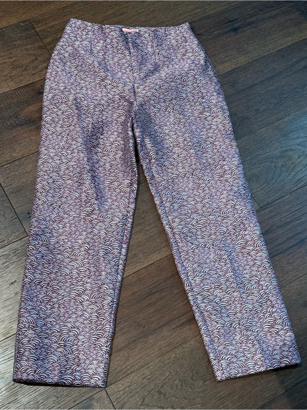 NWOT Kate Spade Classic High-Waist Printed Crop Pants - Pink - Picture 2 of 3